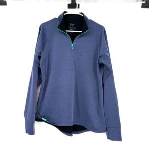 Burgeon Outdoor 1/4 Zip Pullover Sweater Mens Hike Casual Gorpcore Blue Size L